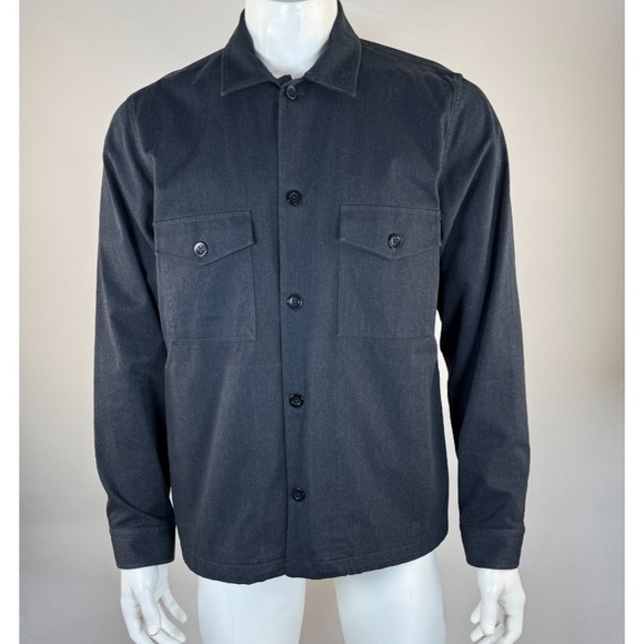 NN07 NoNationality Pete Twill Overshirt Jacket Men L EUC Cotton Button Up Pocket